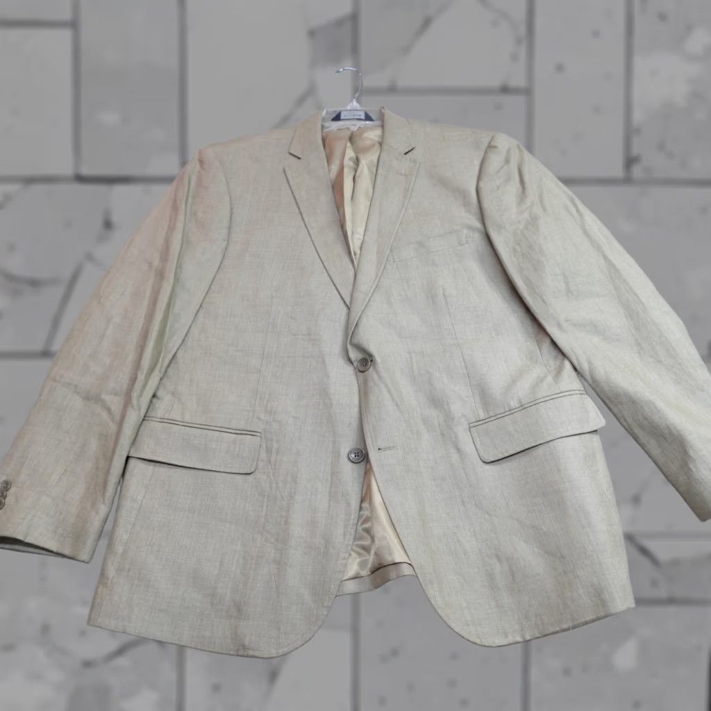 Jos. A. Bank Jos. A. Bank Blazer XL Beige Solid 100% Linen NEW Mens Size 46R - 1 Thumbnail