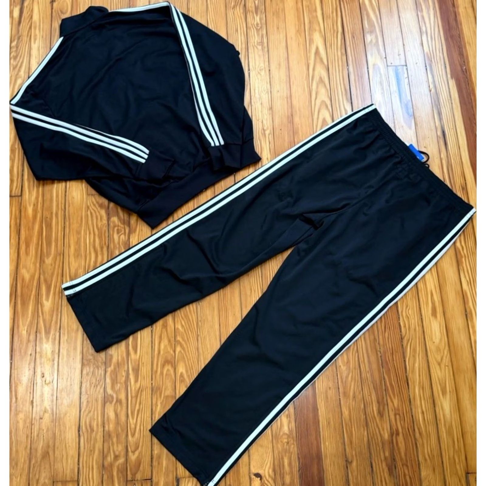 Adidas VINTAGE Adidas Trefoil Firebird Tracksuit Set Black Jacket Pants Adult L Mens Retro Y2K NEW Size US 33 - 2 Thumbnail