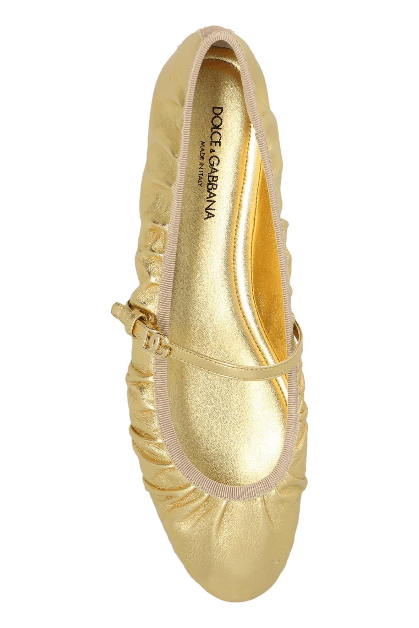Dolce & Gabbana o1s22i1n0225 Vally Ballerina Flats in Gold Size US 7 / IT 37 - 6 Thumbnail
