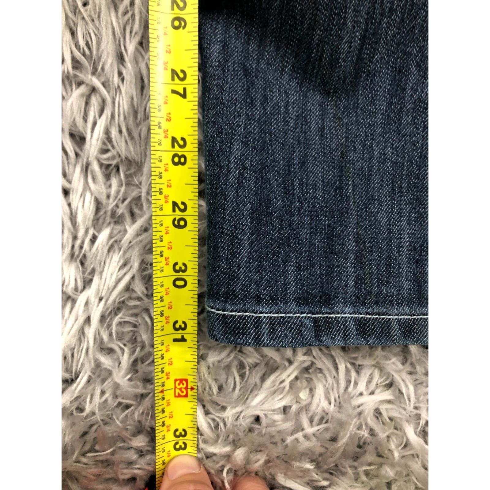 Vintage Sky Jeans Womens Size 14 Dark Wash Blue Denim 5-Pocket Straight Regular Rise Belt Loops 32in Inseam Size 36" / US 14 / IT 50 - 3 Thumbnail