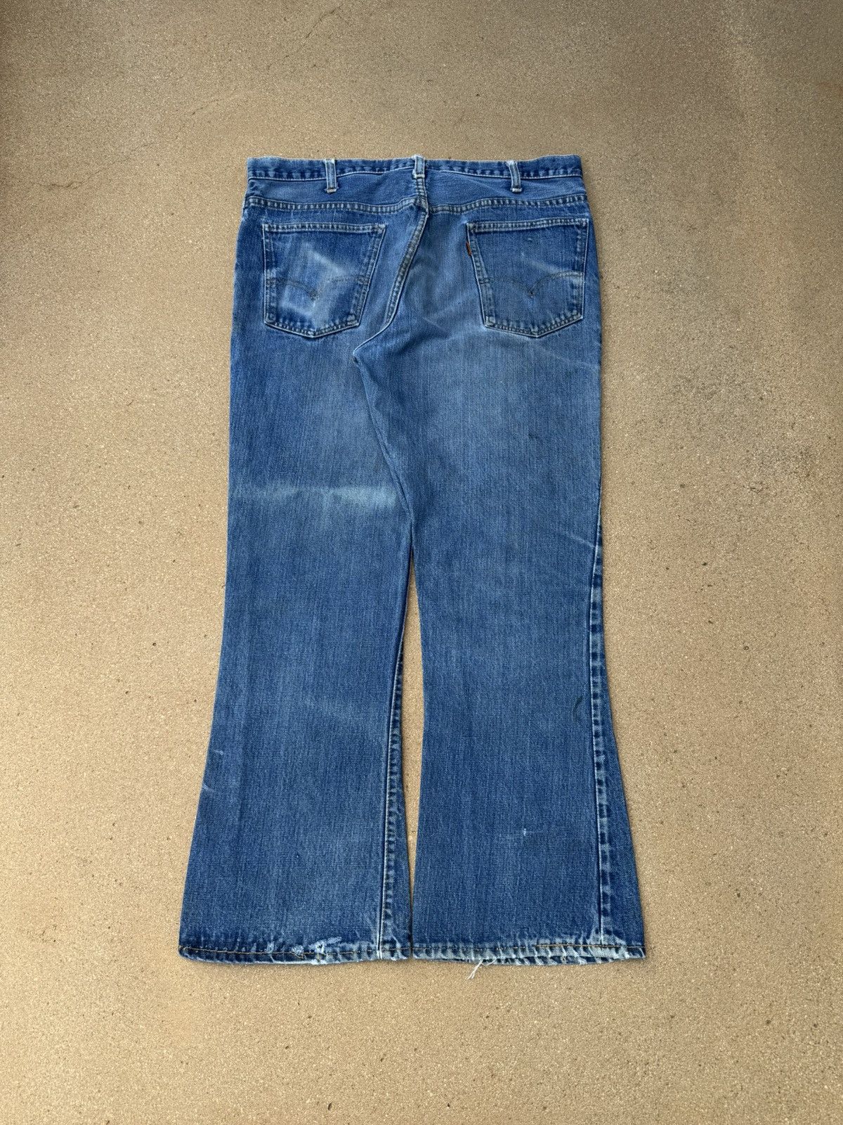 Levi's Vtg 70’s Levi’s 646 Orange Tab Bellbottom Flare Jeans 37x29 Size US 37 - 2 Thumbnail
