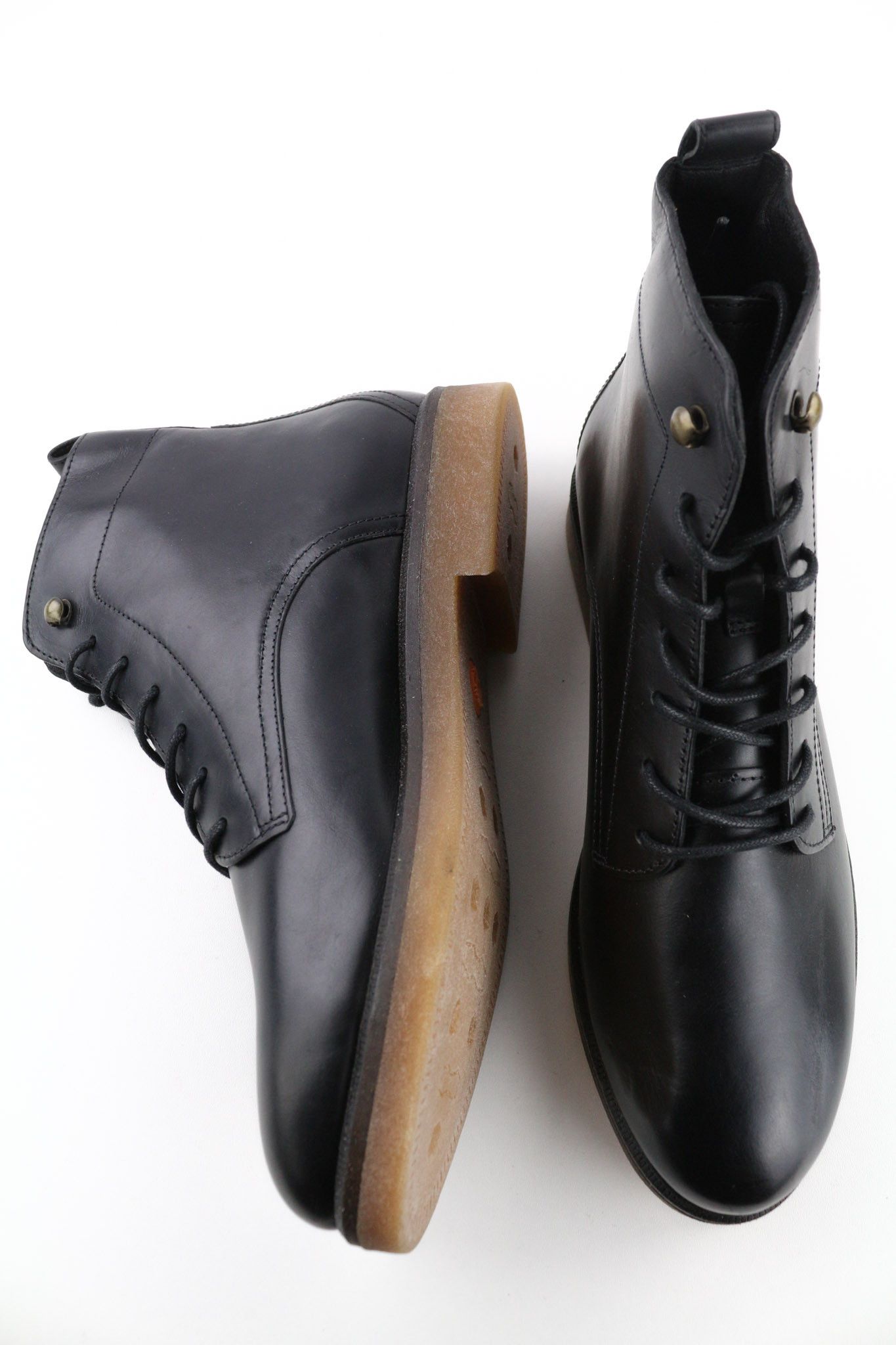 Timberland A2JK7 UK7.5 Leather Black Pull Tab Shiny Boots 79937 Size US 8 / IT 38 - 5 Thumbnail