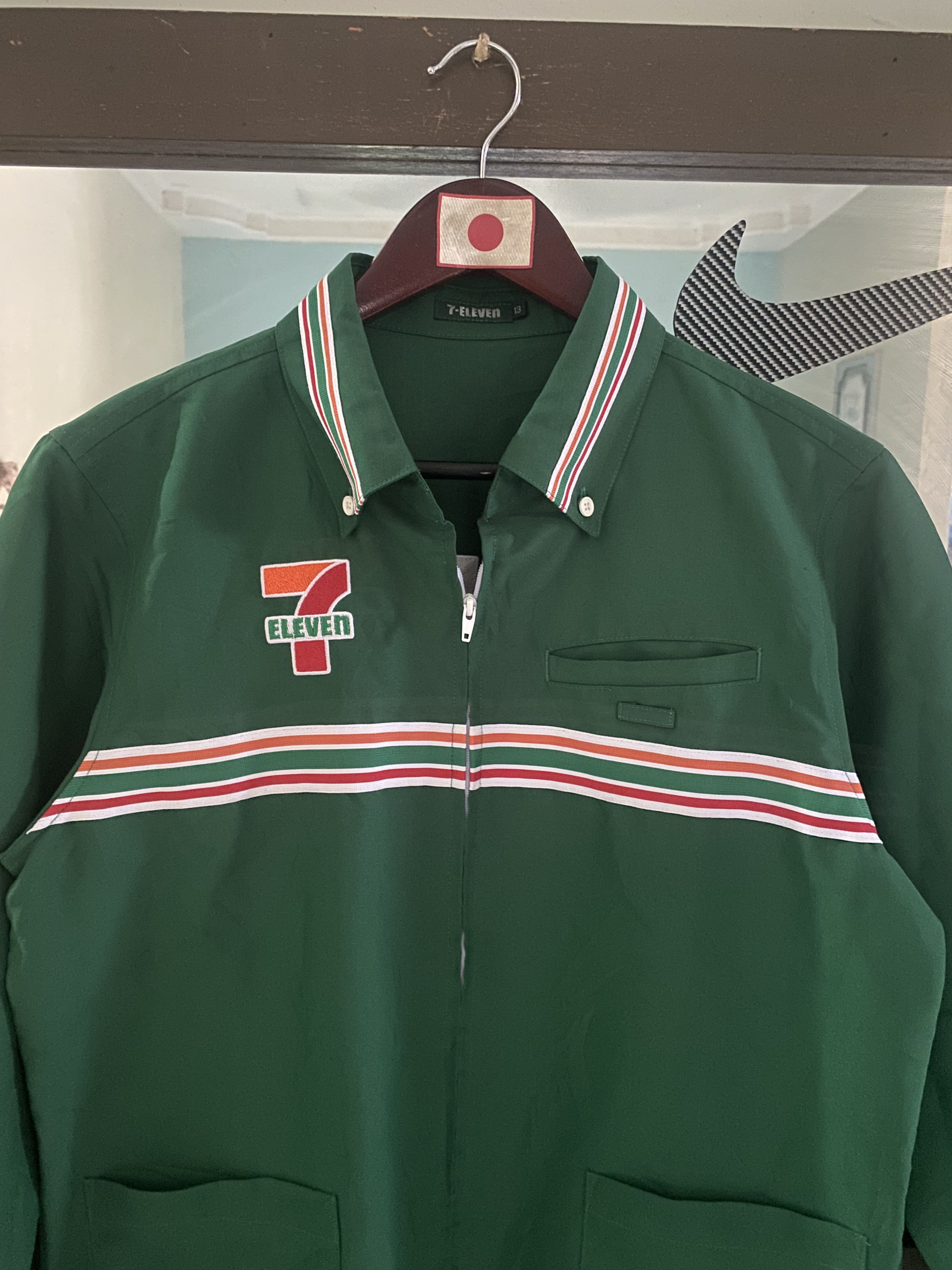 Japanese Brand × Logo 7 × Vintage Vintage 7 Eleven Uniforn Workers Zipper Shirt Size US M / EU 48-50 / 2 - 2 Thumbnail
