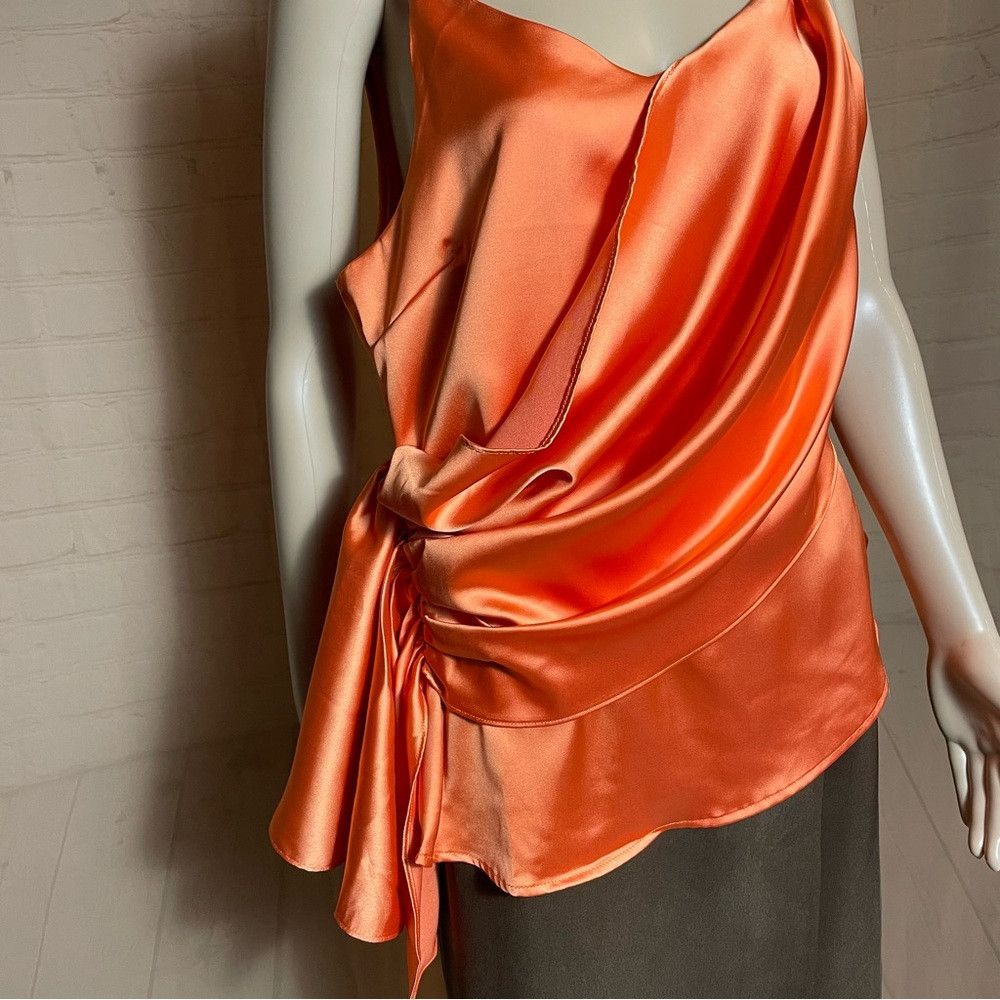 Other New Cliche Draped Satin Slip Orange Coral Top Size XS Size XS / US 0-2 / IT 36-38 - 5 Thumbnail