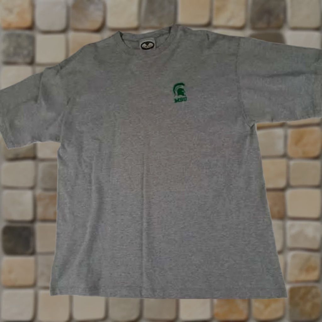 Vintage Vintage Michigan State Spartans XL Grey Embroidered USA made Shirt Basketball Size US XL / EU 56 / 4 - 1 Thumbnail