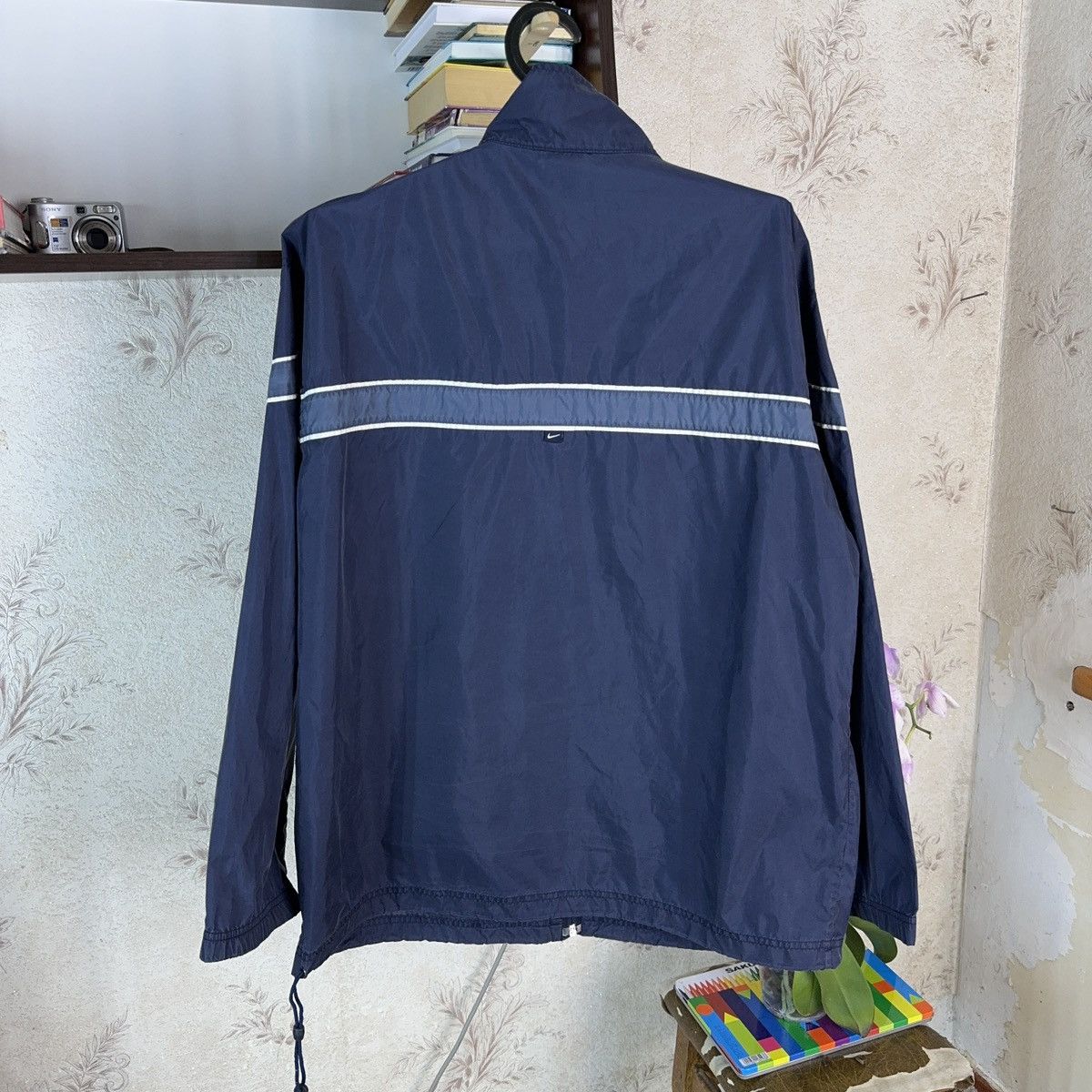 Nike × Vintage Vintage Nike Track Jacket 90s Blue Swoosh Zip Up Nylon Sz M Size US M / EU 48-50 / 2 - 15 Thumbnail