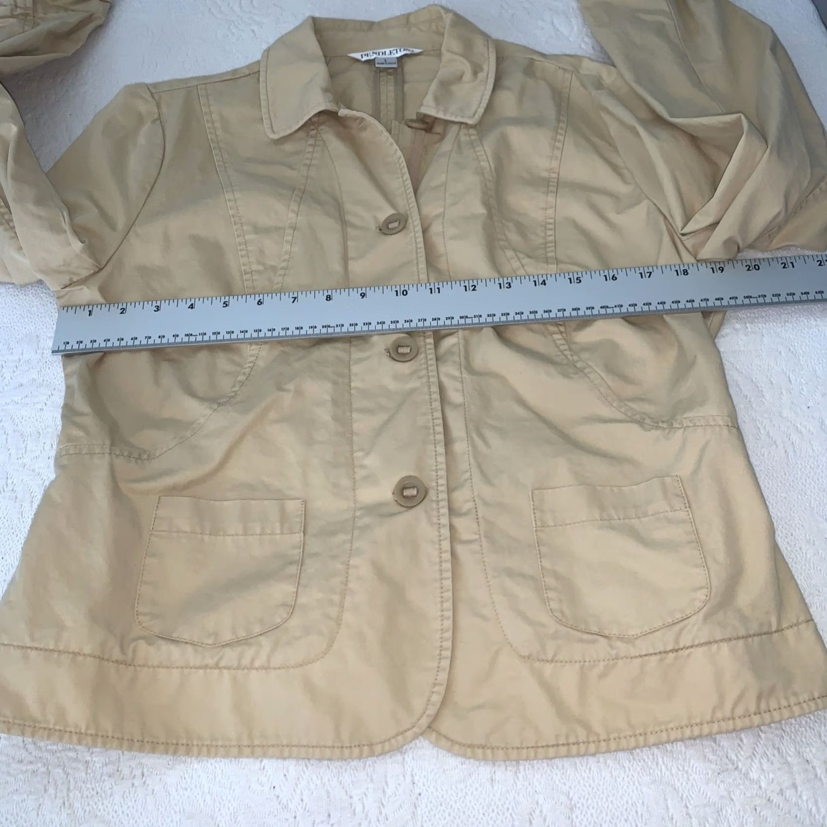 Pendleton Pendleton Womens Lightweight Work Jacket Blazer Beige Large Size L / US 10 / IT 46 - 5 Thumbnail