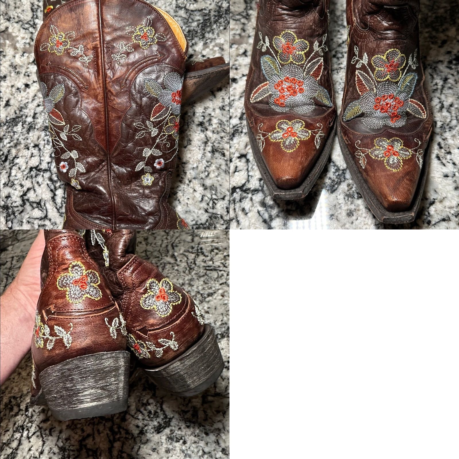 Old Gringo VINTAGE Old Gringo Bonnie Floral Embroidered Cowboy Western Boots Women 7 B Brown Leather Western 90s Ladies Mens? Size US 7 / IT 37 - 8 Thumbnail