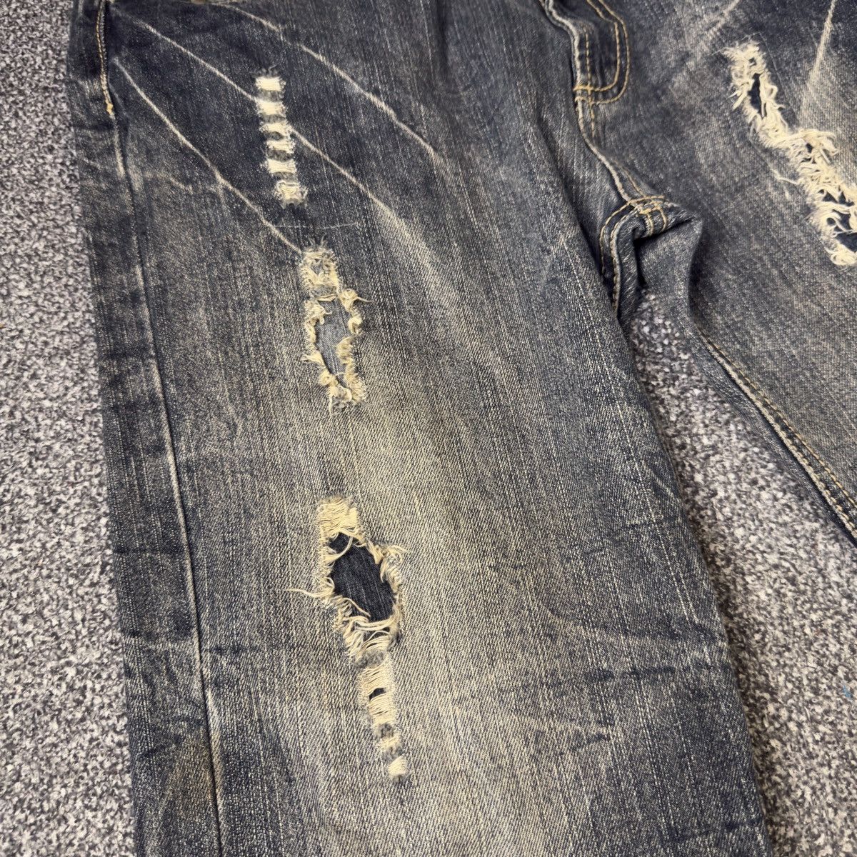 Hysteric Glamour 🔥🇯🇵 Baggy Japanese Seditionaries Claw Mark Distressed Jeans Size US 36 / EU 52 - 6 Thumbnail