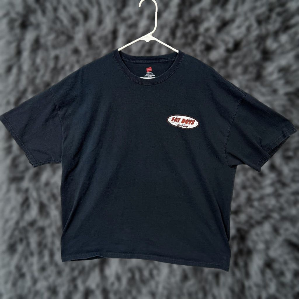 Hanes Hanes Shirt 2XL Fat Boys Speed Shop Racing Pin-Up Rockabilly Punk Hot Rod Garage T-Shirt Mens Black Graphic Print Crew Neck Short Sleeve Size US XXL / EU 58 / 5 - 1 Thumbnail