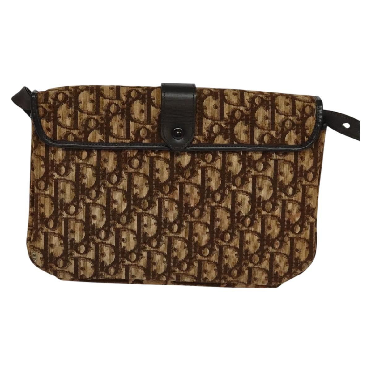 Dior DIOR Trotter Canvas Shoulder Bag Brown Gold Size ONE SIZE - 3 Thumbnail