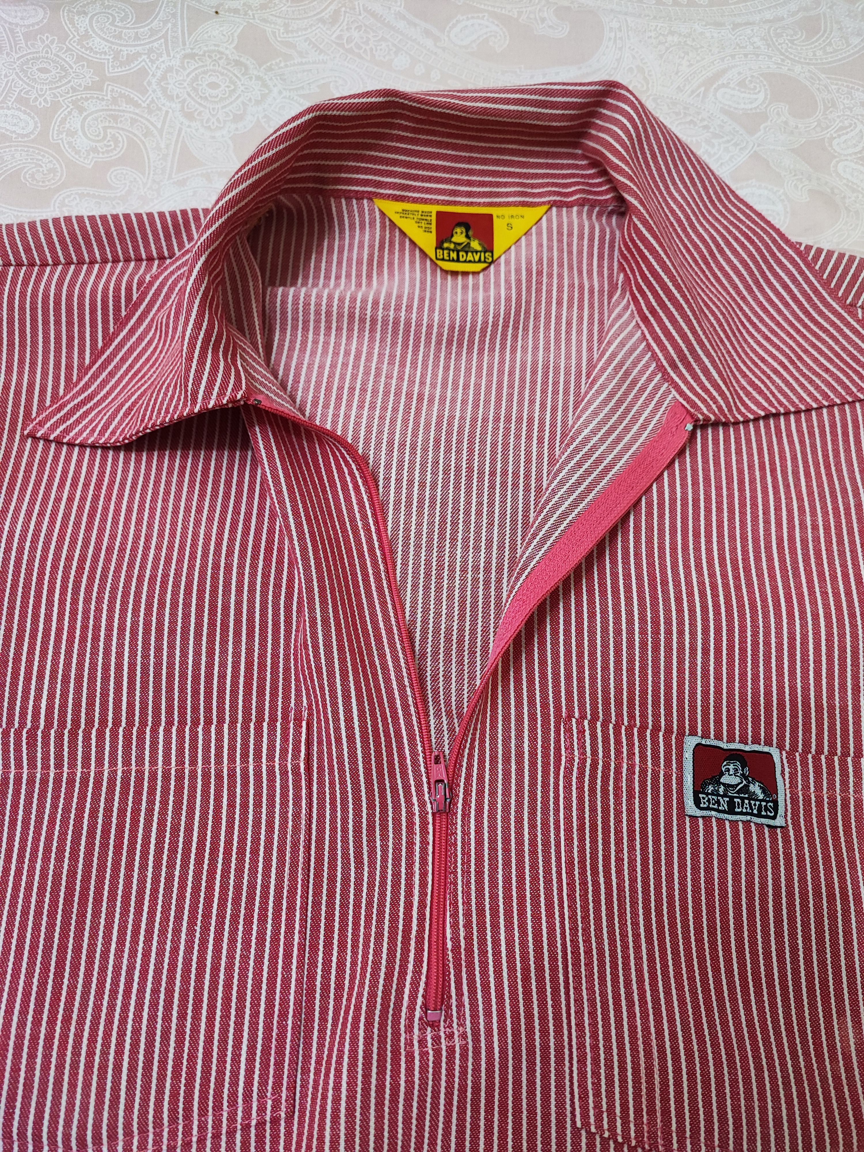 Ben Davis RARE 1970s Hickory Striped Ben Davis 1/2 Half Zip Yellow Tag Size US S / EU 44-46 / 1 - 6 Thumbnail