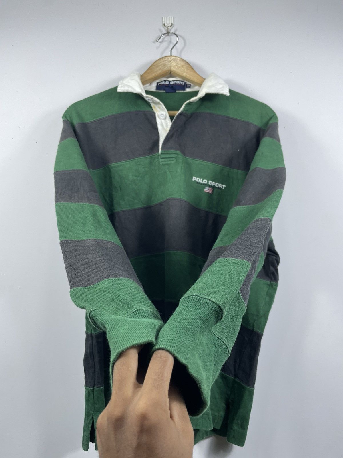 Polo Ralph Lauren Vintage Polo Sport Ralph Lauren Rugby Polo Striped Size US M / EU 48-50 / 2 - 2 Thumbnail