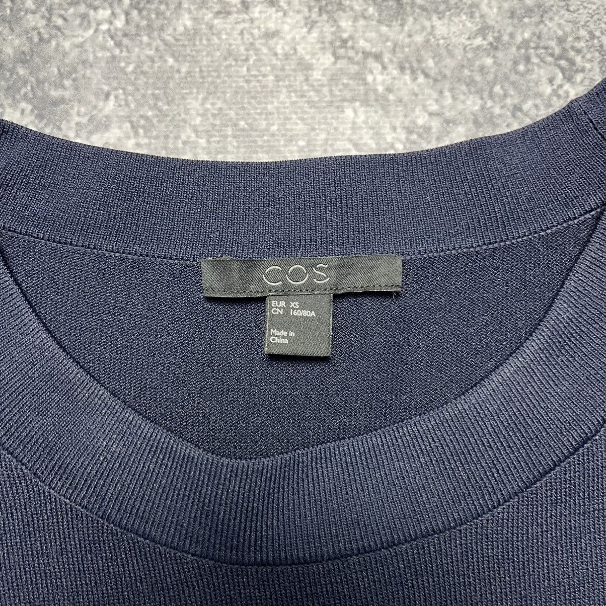 Cos × Designer Cos Navy Blouse Top Bell Sleeve Streetwear Designer Size XS / US 0-2 / IT 36-38 - 6 Thumbnail