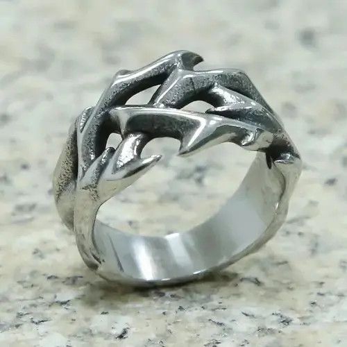 Jewelry × Vintage Tribal Thorns Ring Spike Graffiti Goth Punk Rock Jewelry Size ONE SIZE - 4 Thumbnail