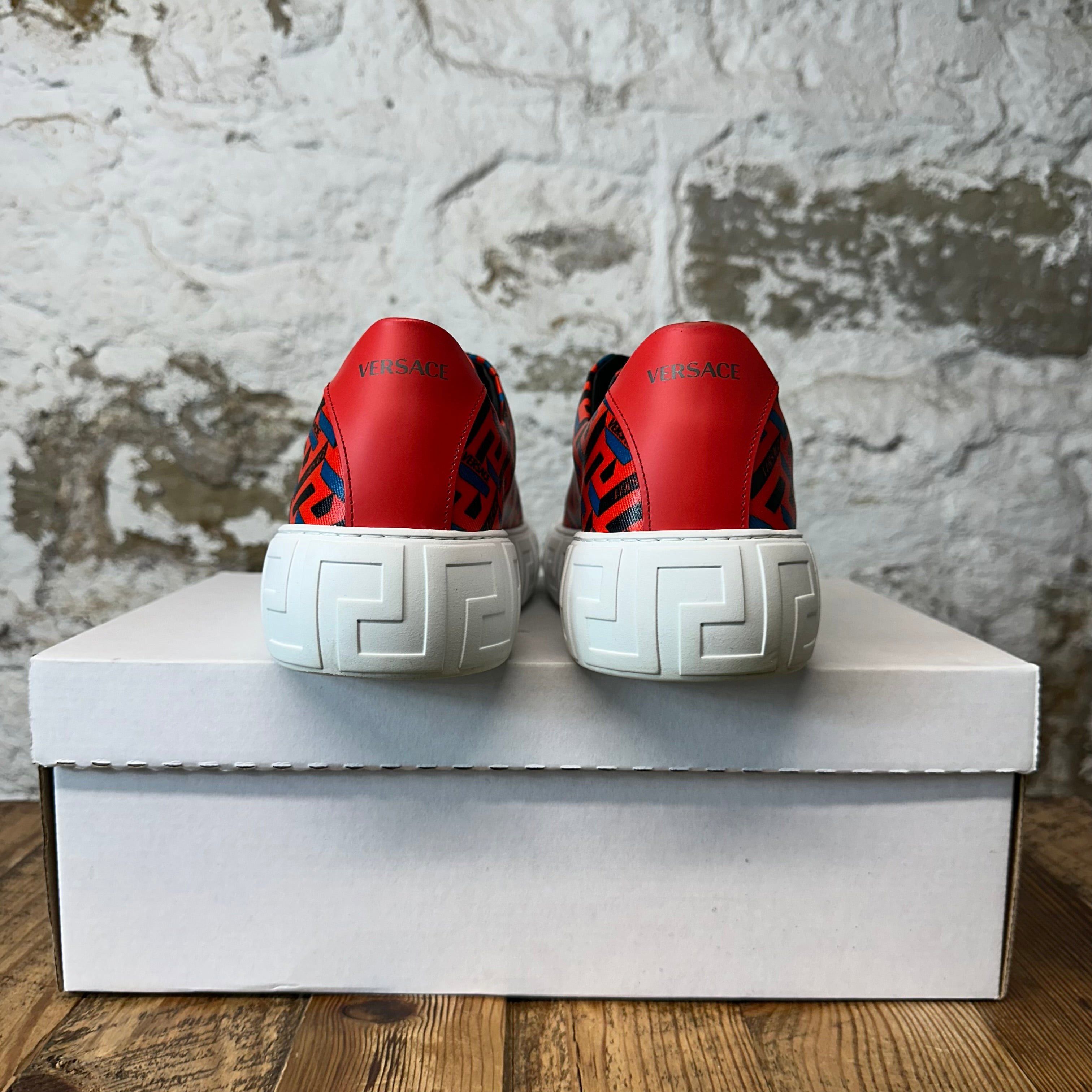 Versace Versace La Greca Red White Sneaker Sz 10 (43) Size US 10 / EU 43 - 6 Thumbnail