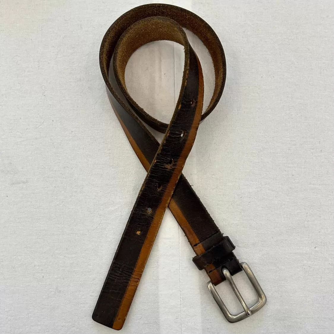 Yohji Yamamoto Yohji Yamamoto Vintage Maillard Distressed Unisex Belt Size ONE SIZE - 1 Thumbnail