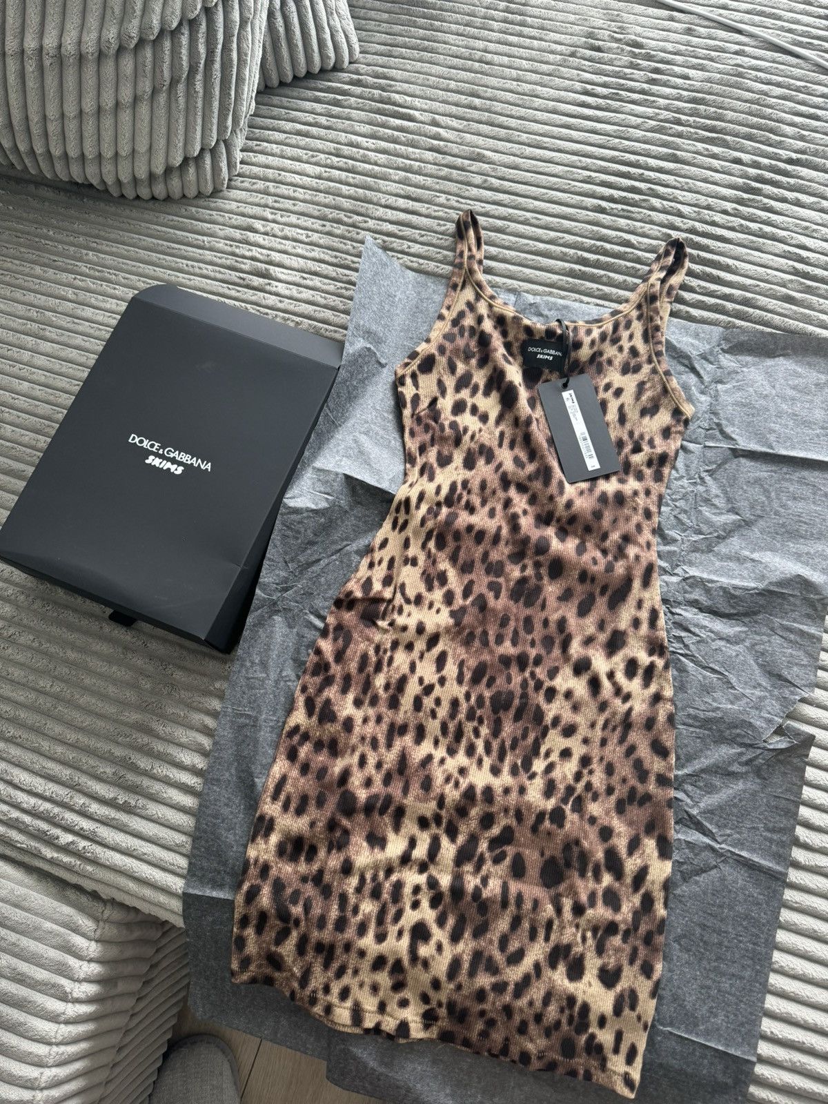 Dolce & Gabbana  SKIMS DOLCE&GABBANA X SKIMS COTTON RIB SCOOP TANK MINI  DRESS | Grailed