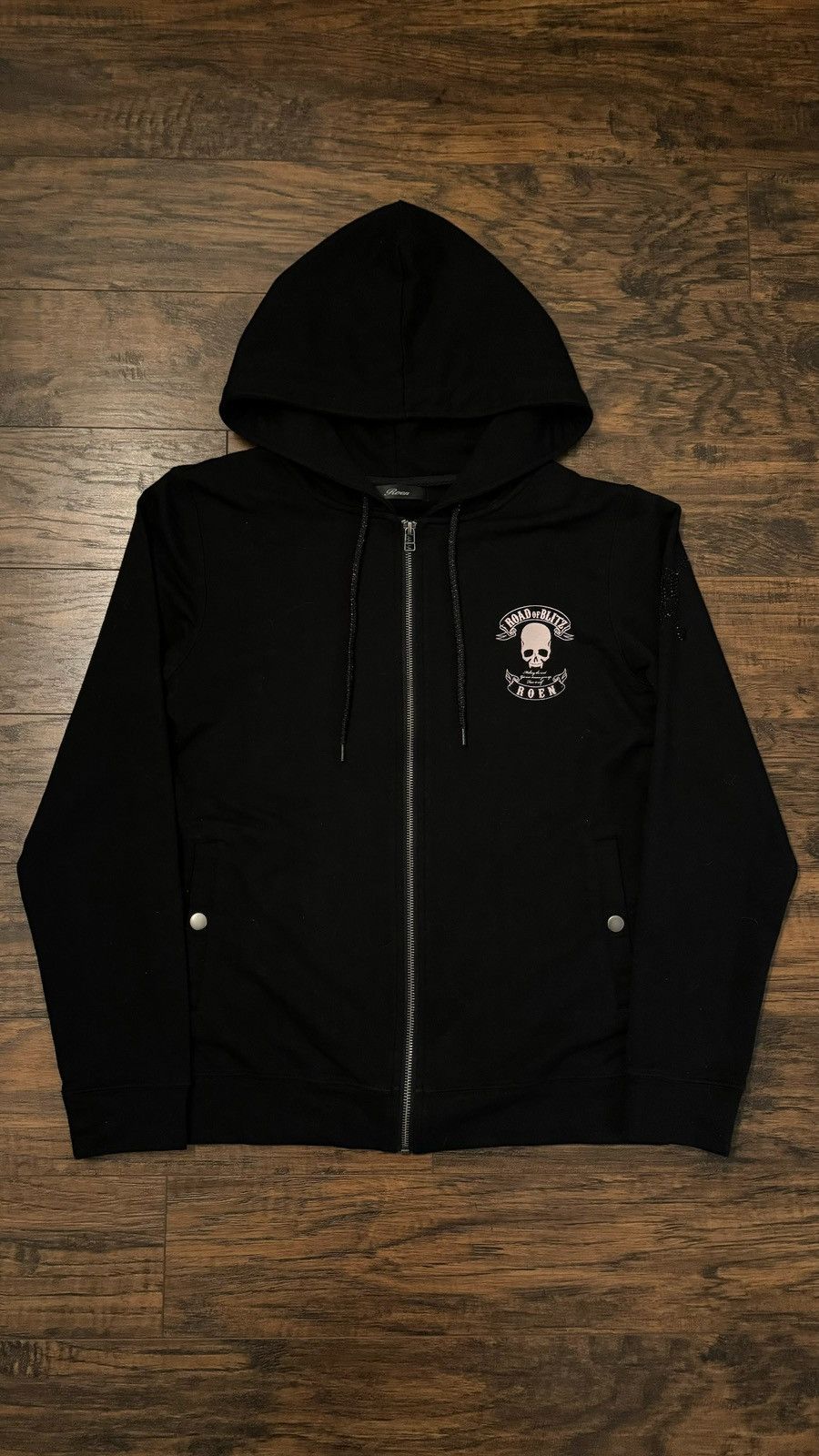 image of If Six Was Nine x Roen Skull Hoodie in Black, Men's (Size Medium)