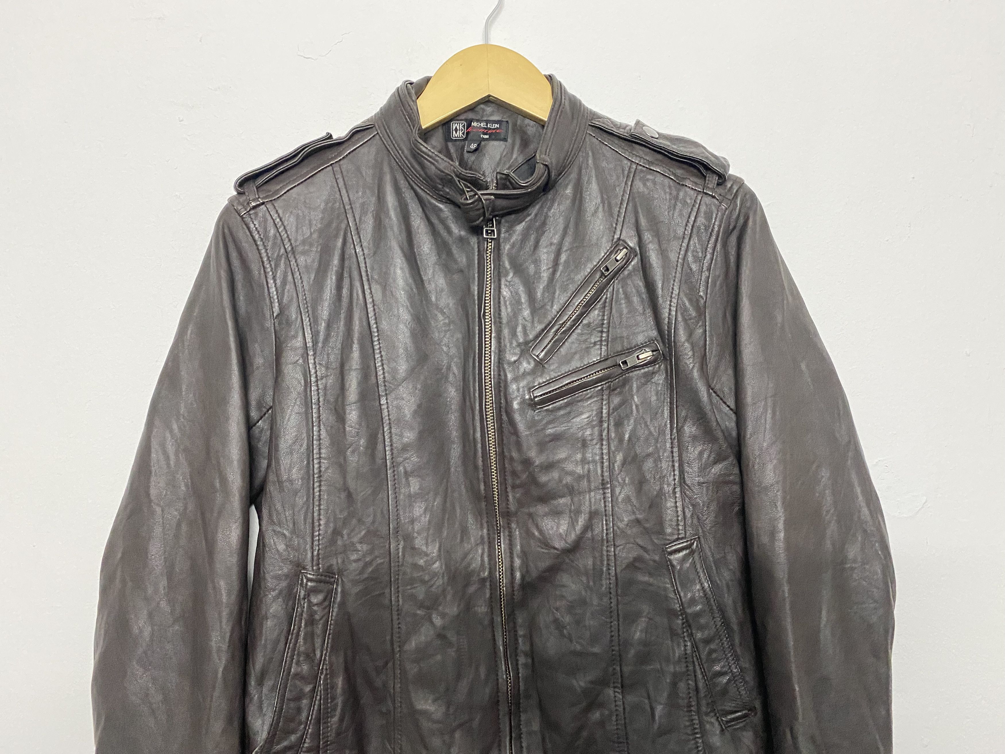Michel Klein Michel Klein Homme Paris Sheepskin Leather Biker Jacket Size US S / EU 44-46 / 1 - 3 Thumbnail