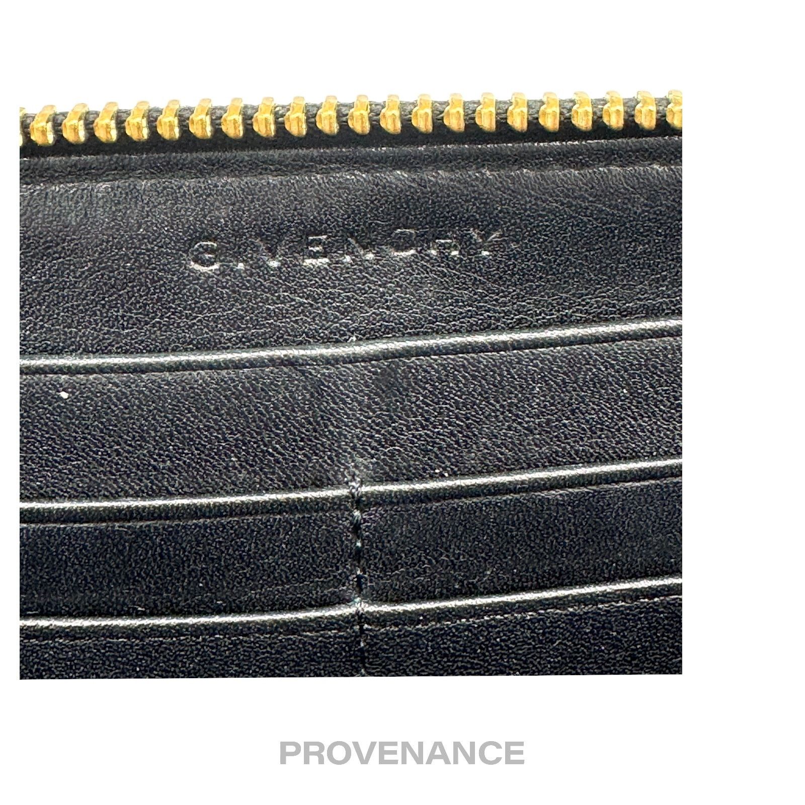 Givenchy 🔴 Givenchy Logo Zip Long Wallet - Black Grained Leather Size ONE SIZE - 9 Thumbnail