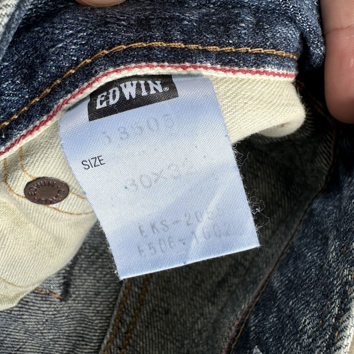 Edwin × Jean × Vintage Vintage Edwin Redline Faded Denim Jean Pant W30 Size US 30 / EU 46 - 6 Thumbnail
