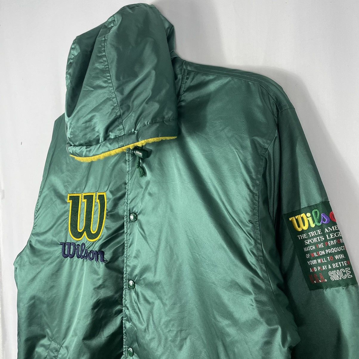 Vintage × Wilson 🔥Rare🔥Wilson Big Spellout Snap Buttons Coach Light Jacket Size US L / EU 52-54 / 3 - 6 Thumbnail