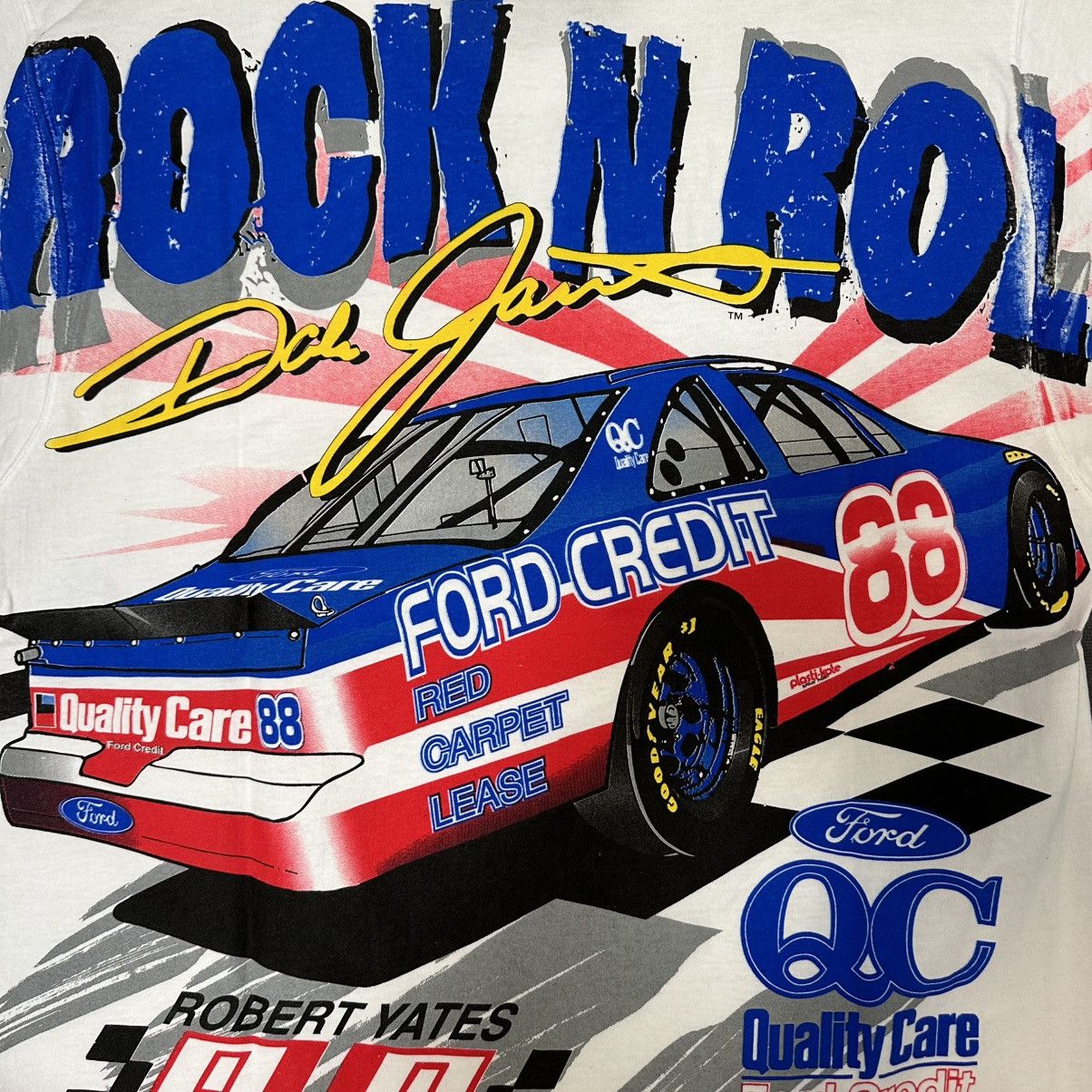 NASCAR Crazy vintage 90s Dale Jarrett rock n roll aop nascar shirt Size US L / EU 52-54 / 3 - 5 Thumbnail