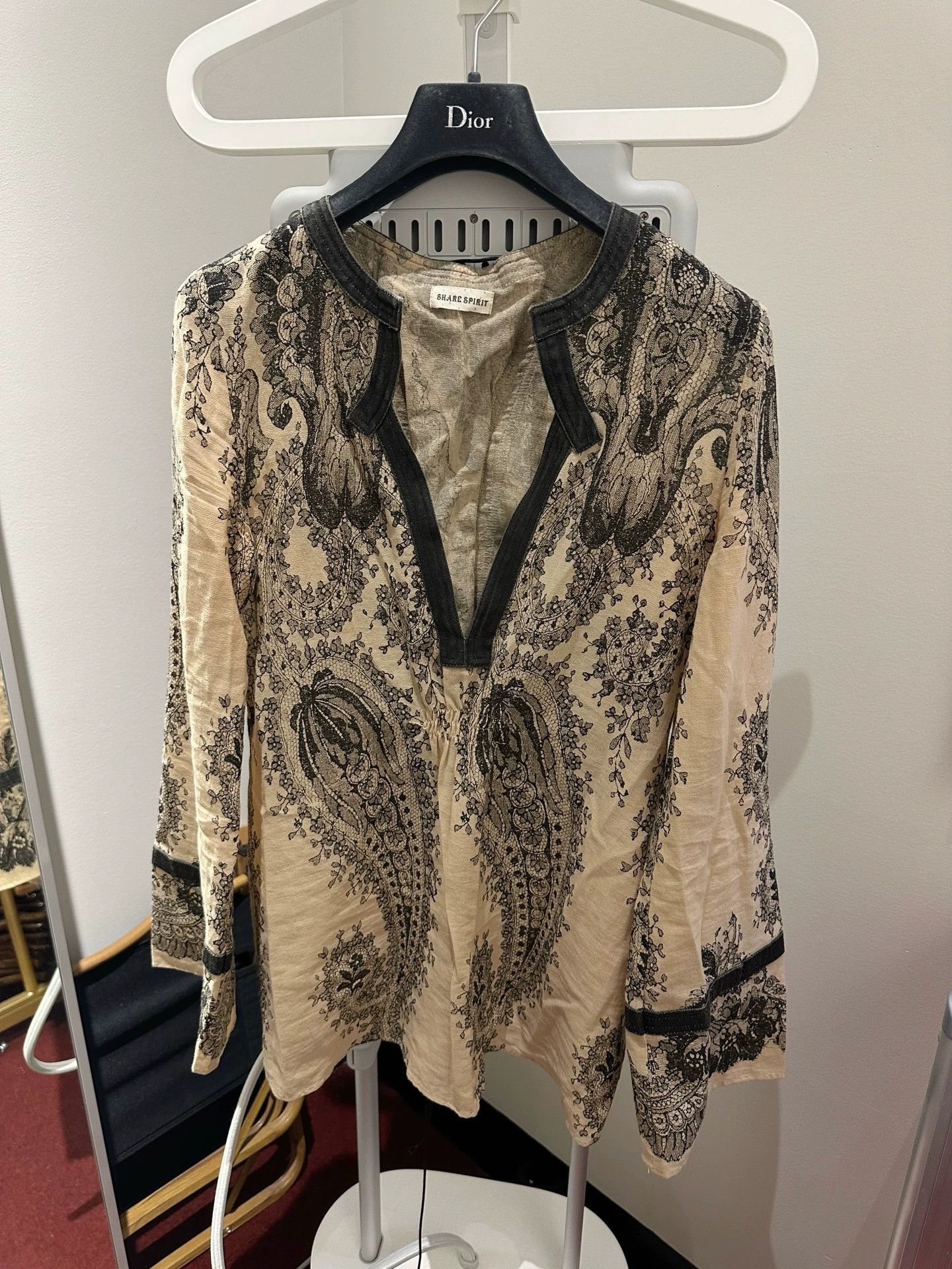 Share Spirit Homme Share spirit Silk Bell-Sleeve Tie-Back Shirt 36 Size XS / US 0-2 / IT 36-38 - 2 Thumbnail