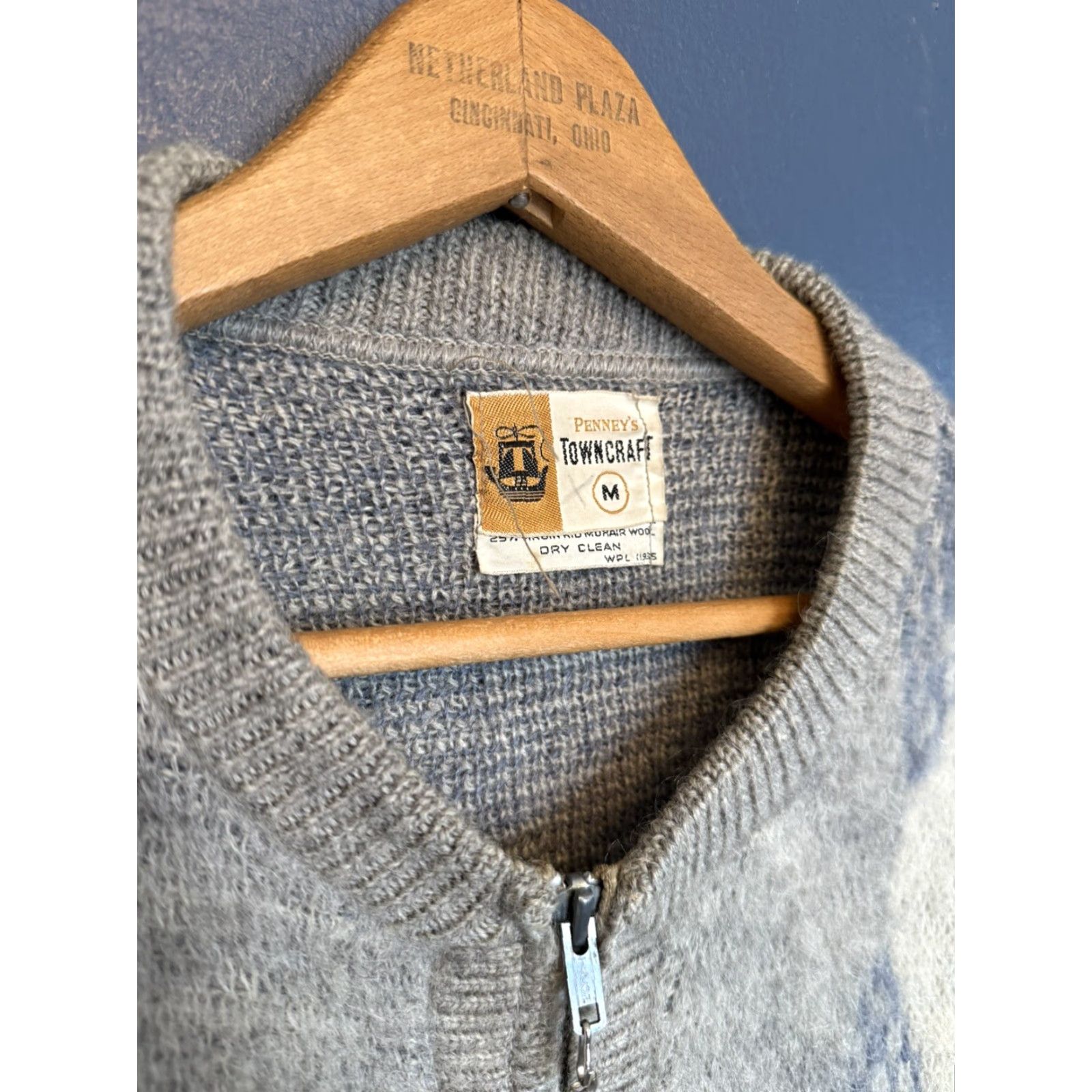 Vintage VINTAGE 60’s Town Craft Argyle Pattern Mohair Zip Cardigan Sweater Size Medium Mens Size US M / EU 48-50 / 2 - 2 Thumbnail
