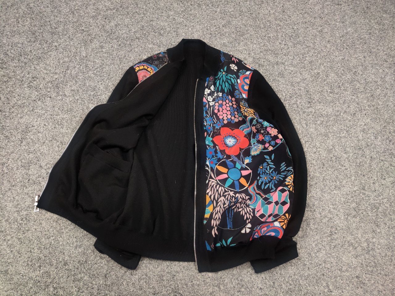 Paul Smith Paul Smith reversible Black Floral wool Bomber Light Jacket Size S / US 4 / IT 40 - 2 Thumbnail