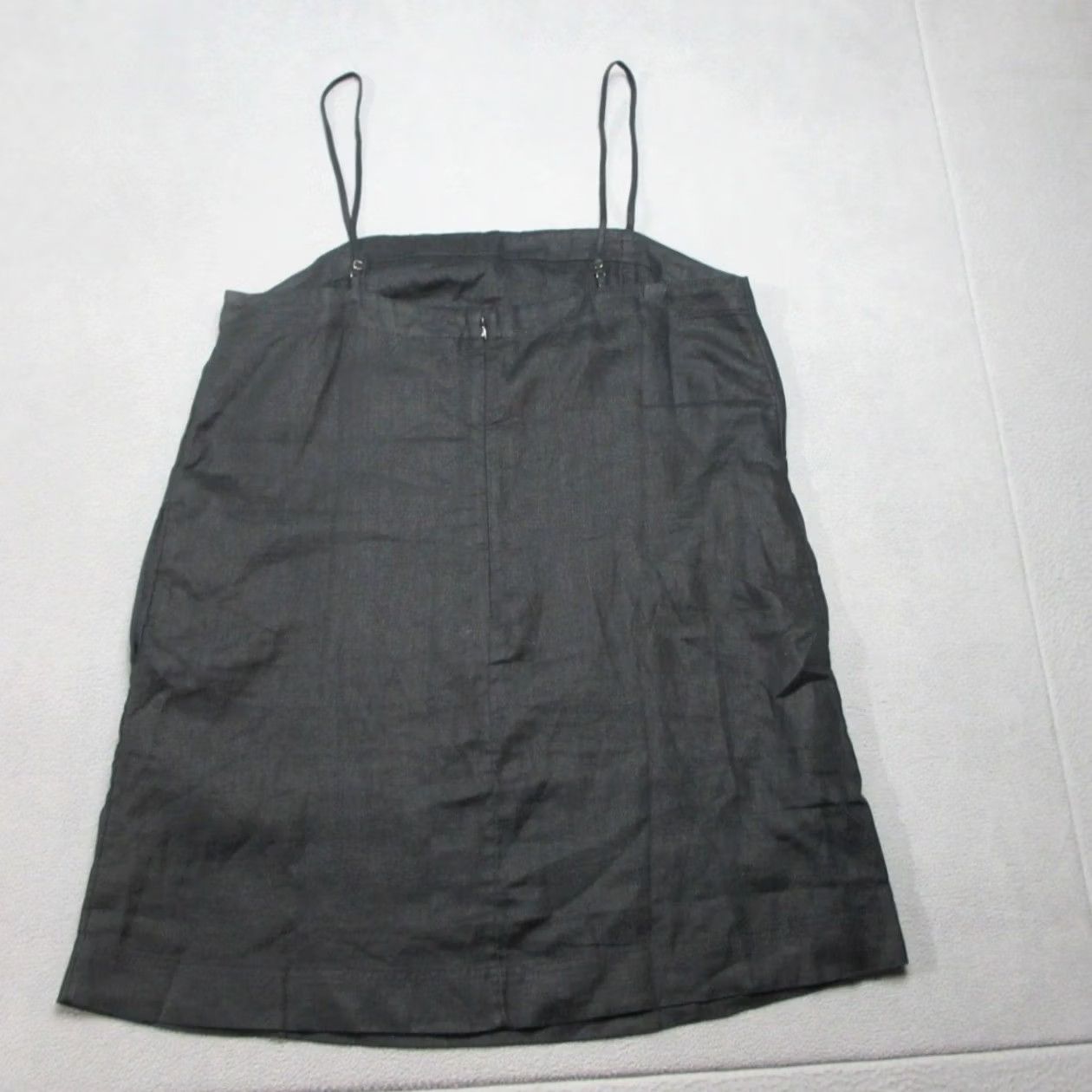 Madewell Madewell Dress Womens 12 Black Mini Goldie Linen Party Cocktail Square Neck Back Zip Dress Size XL / US 12-14 / IT 48-50 - 2 Thumbnail