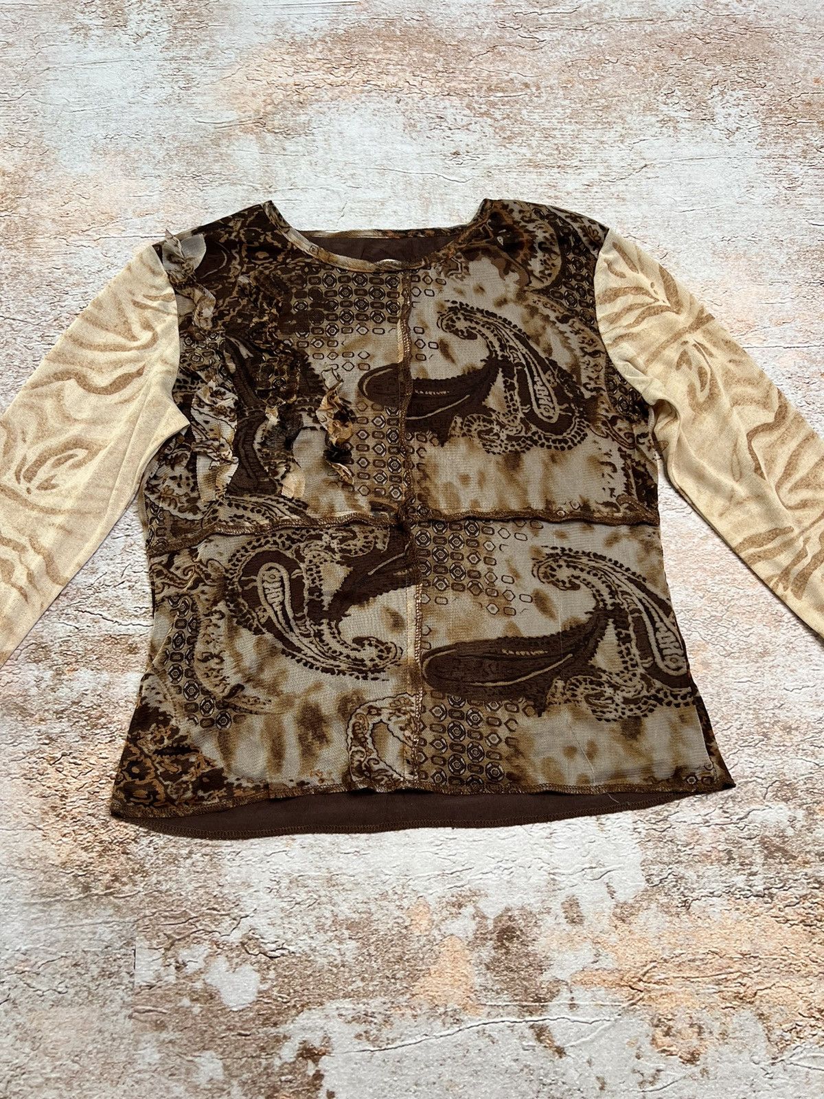 Japanese Brand Vintage mesh long sleeve with flare sleeves Size S / US 4 / IT 40 - 4 Thumbnail