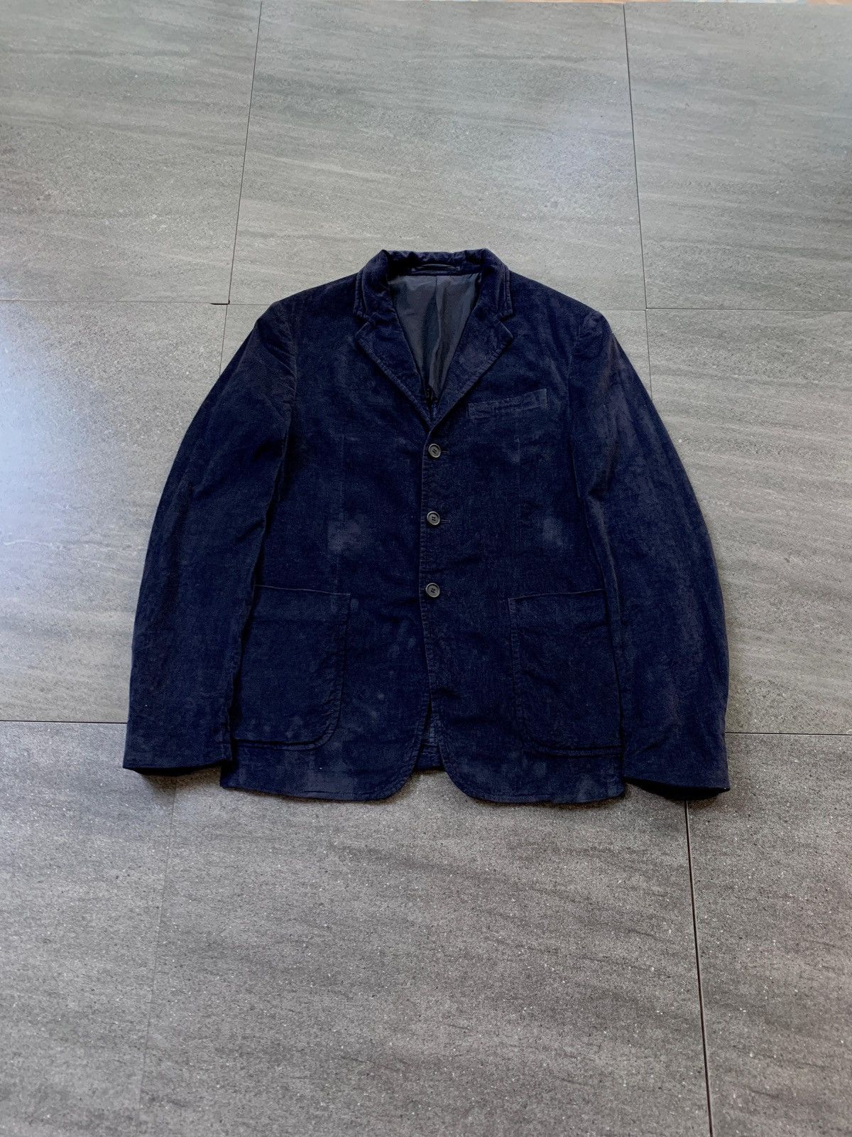 Prada FREE TAX! 2000s Navy Corduroy Blazer Jacket Size US S / EU 44-46 / 1 - 1 Thumbnail