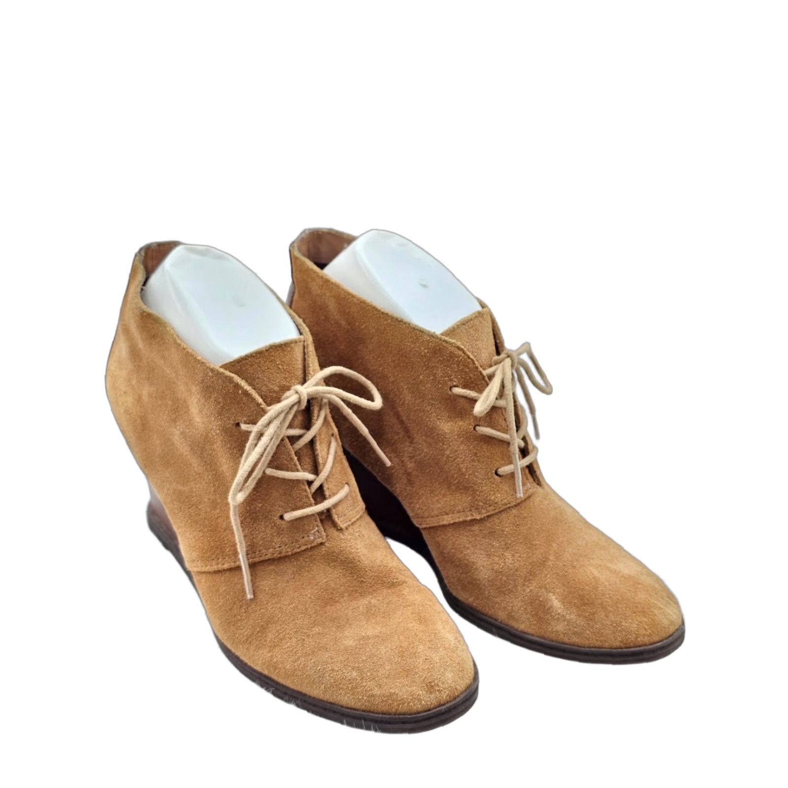 Etienne Aigner Etienne Aigner Camelot E-Zita Ankle Bootie Women 8 1/2 M Leather Lace Up Wedge Size US 9 / IT 39 - 1 Thumbnail
