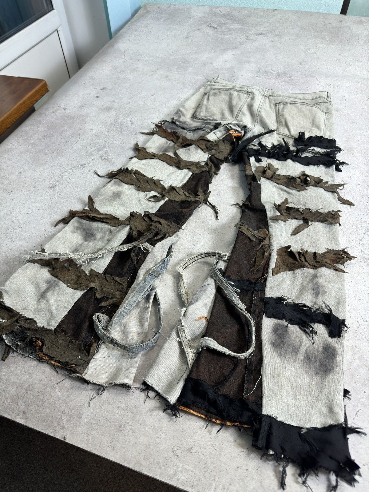 Japanese Brand Avant-Garde Bandage Bootcut Flare Rick Owen’s Style Pants Size US 30 / EU 46 - 3 Thumbnail