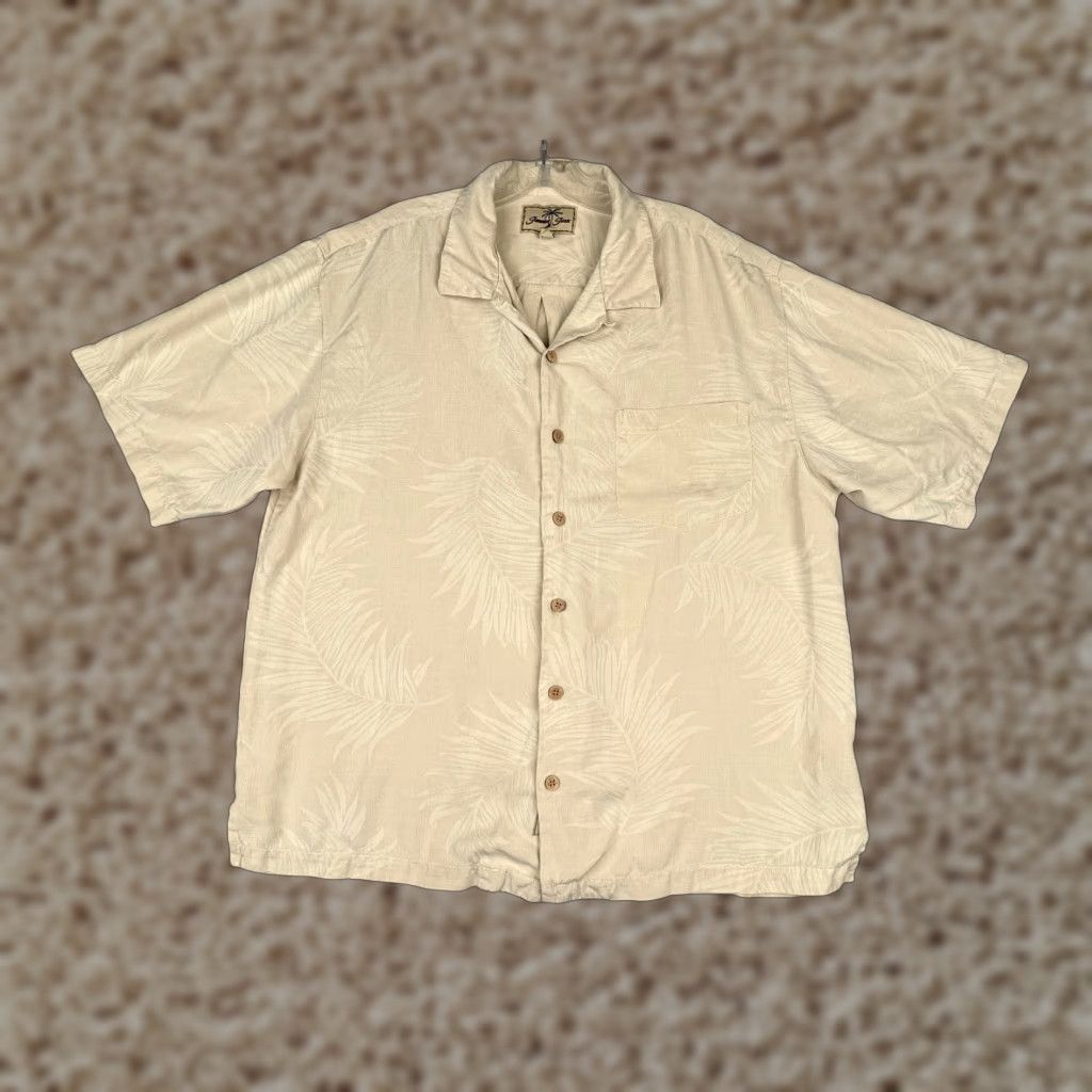 Vintage Jamaica Jaxx Shirt Men Large Beige Floral Hawaiian 100% Silk Embroidered Button-Up Casual Party/Cocktail Travel Aloha Beach Resort Vintage No N/A Size US L / EU 52-54 / 3 - 1 Thumbnail