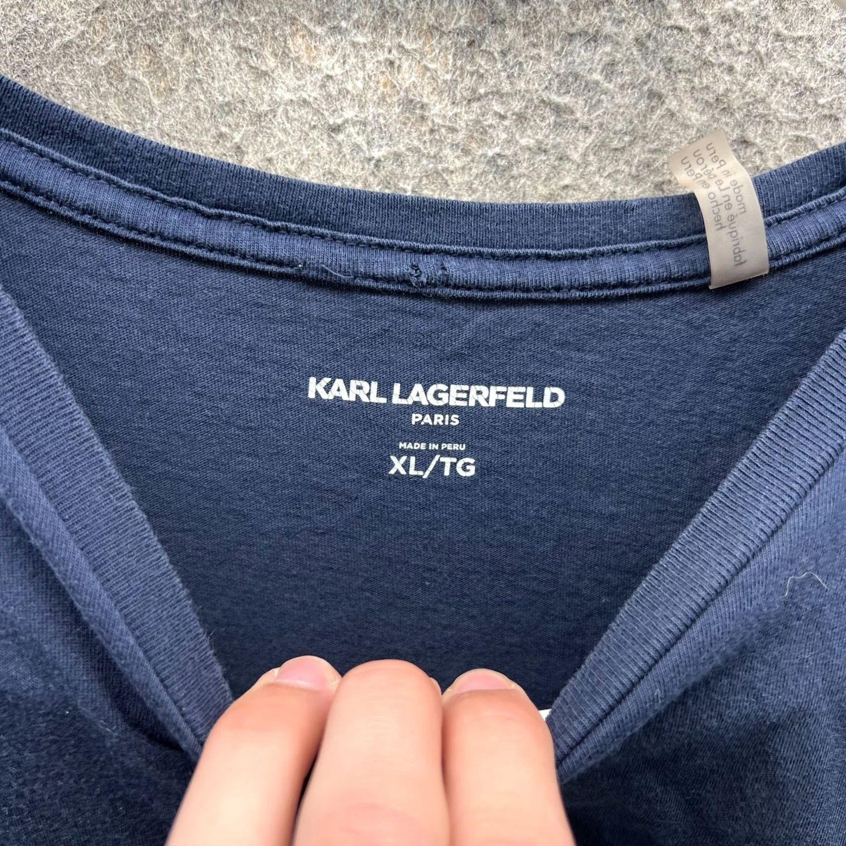 Karl Lagerfeld Karl Lagerfeld Shirt XL Blue Navy Crewneck Cotton Paris Logo Men XS? Size US XL / EU 56 / 4 - 5 Thumbnail