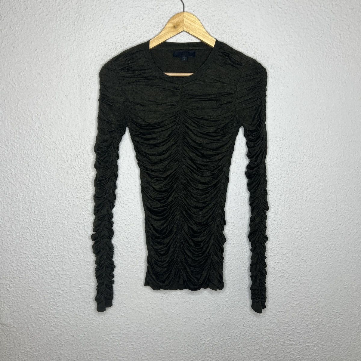 Burberry × Burberry Prorsum × Designer Burberry Prorsum Blouse Longsleeve Draping Wool Silk Size S / US 4 / IT 40 - 1 Thumbnail