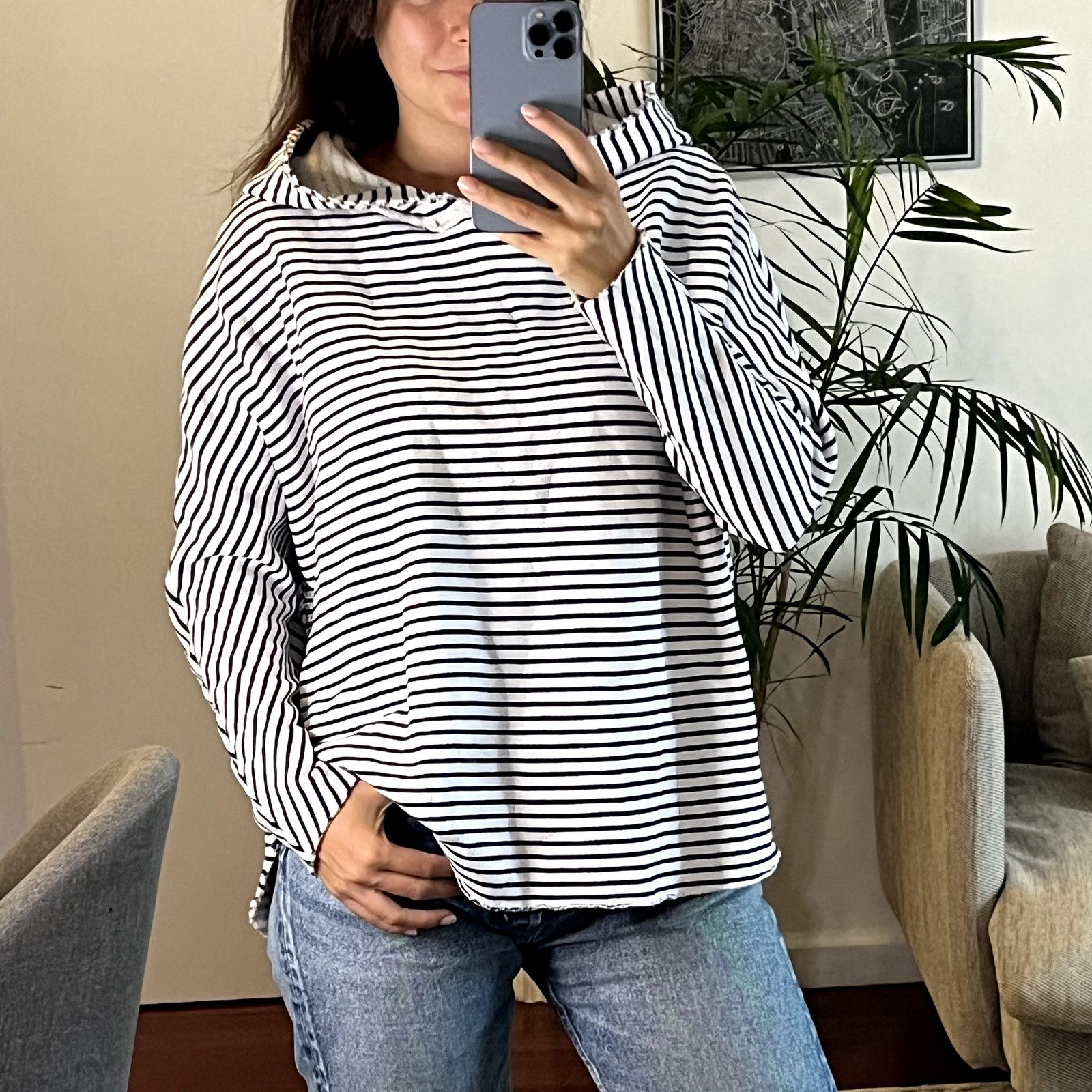 Frank & Eileen Frank & Eileen striped hoodie white black size M Size M / US 6-8 / IT 42-44 - 1 Thumbnail