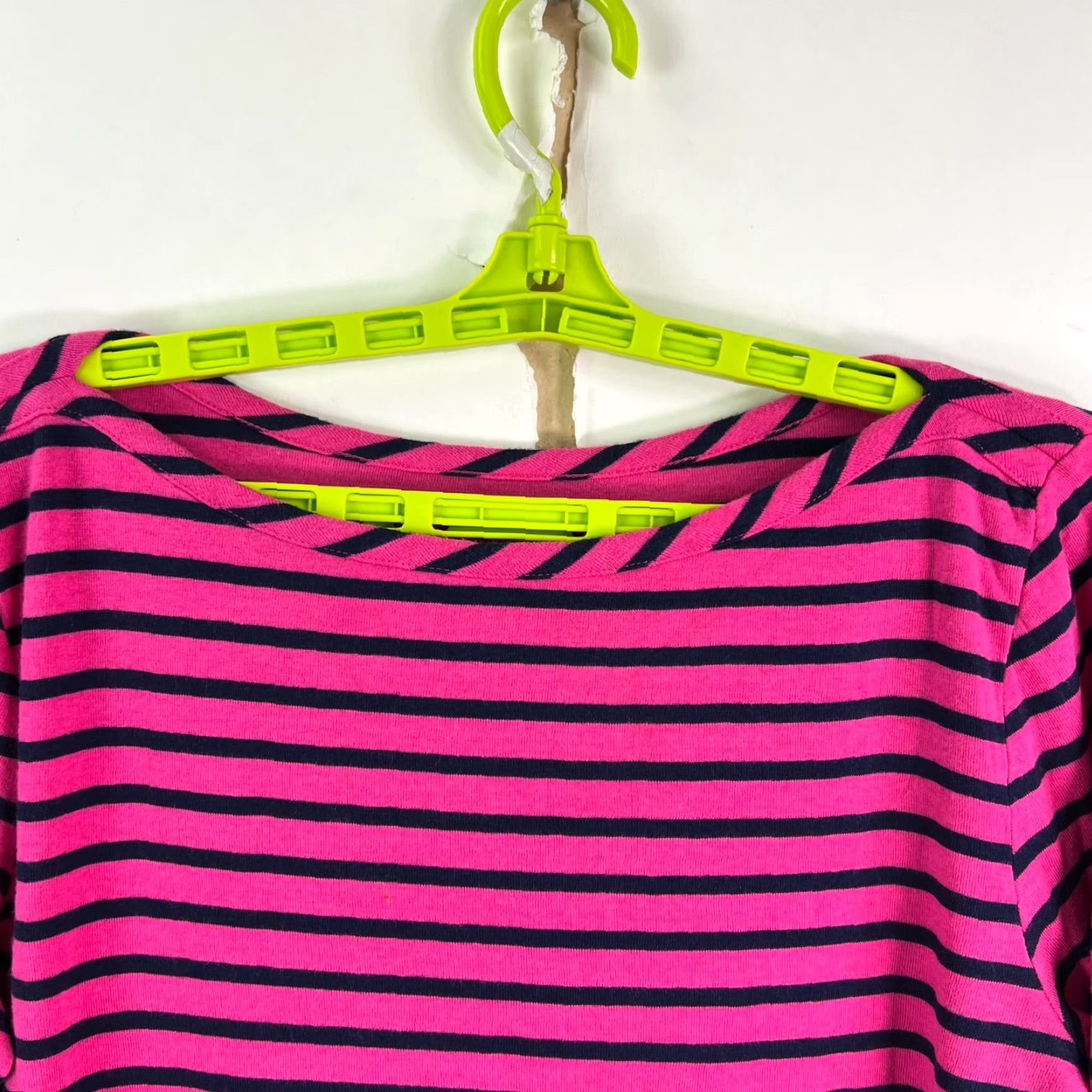 Gap GAP Women's Knit Sweater Top – Striped Long Sleeve, Pink/Blue, Size L, Pullover, All Seasons, Lightweight, Button Detail, Regular Fit Size L / US 10 / IT 46 - 2 Thumbnail