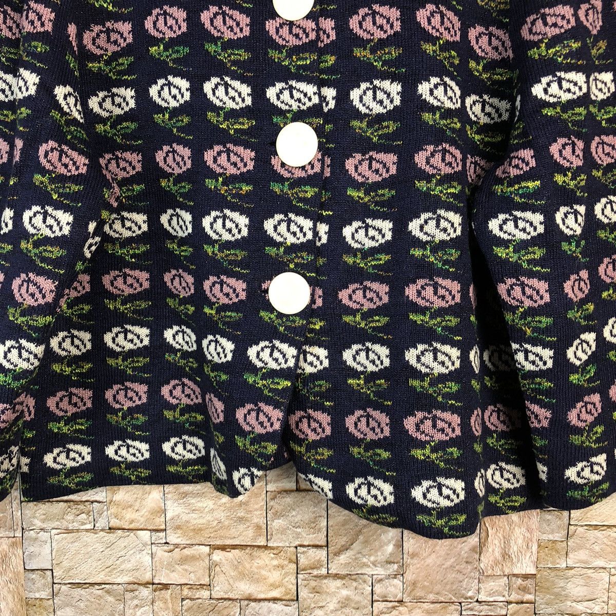 Homespun Knitwear × Japanese Brand Loyoko Saito Purple art cardigan Knitwear #A851 Size S / US 4 / IT 40 - 6 Thumbnail