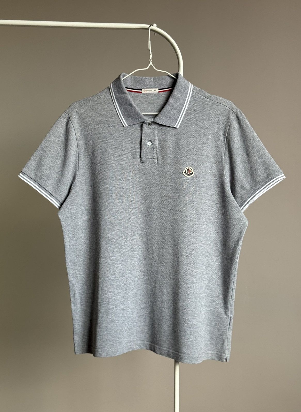 Moncler Moncler Manica Corta Polo T-shirt Grey Size US L / EU 52-54 / 3 - 1 Thumbnail