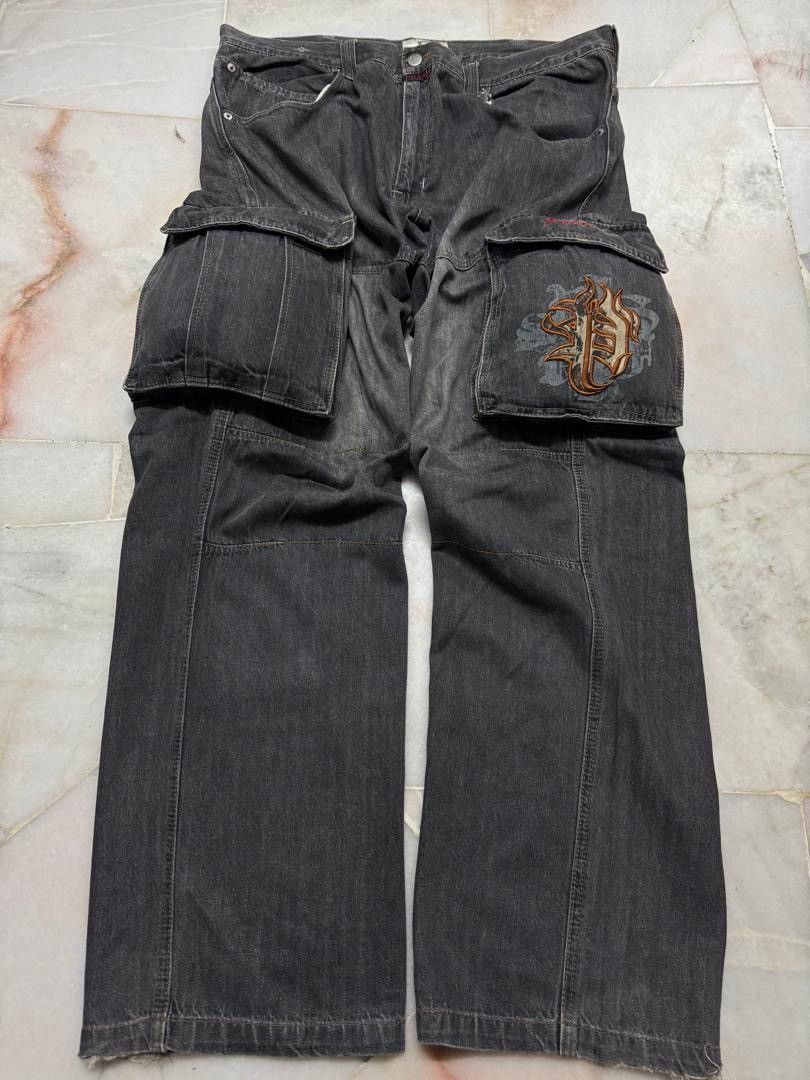 20471120 💥BAGGY💥VINTAGE 90s PIKO INSANE BIG POCKET DISTRESSED DENIM Size US 36 / EU 52 - 20 Thumbnail