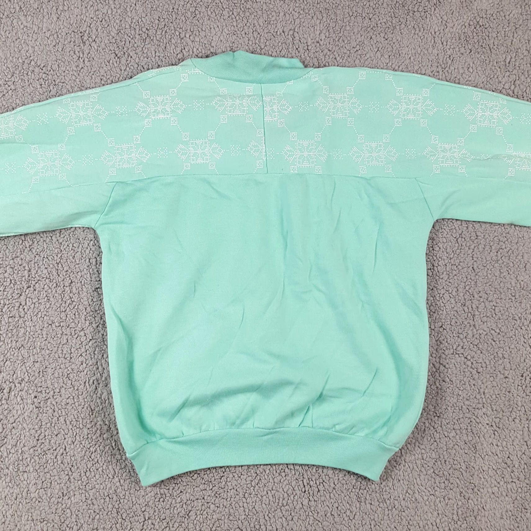 Etro Vintage 80s 1/4 Zip Seafoam Green Womens Crewneck Sweatshirt Size 12 Pullover Retro Size XL / US 12-14 / IT 48-50 - 6 Thumbnail