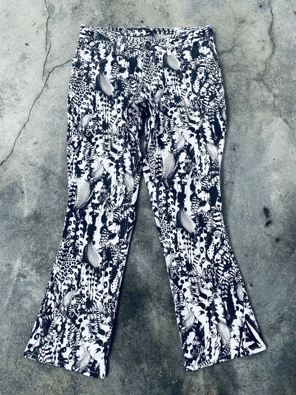 Roen Vintage 90s Roen Feather Printed Pants Rare Size US 32 / EU 48 - 1 Thumbnail