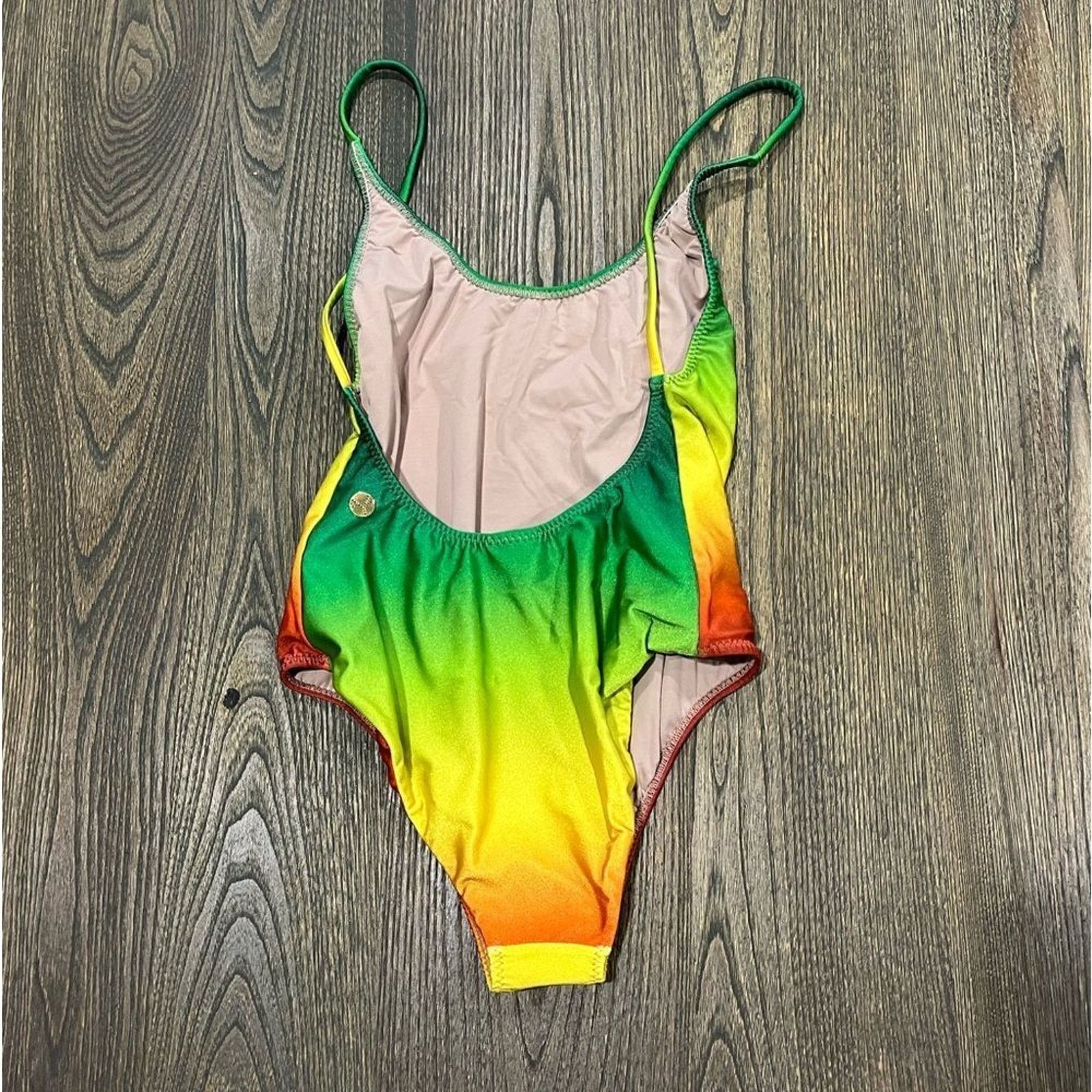 Vintage NWOT Triya Maio Ariel Jamaica Gradient One Piece Swimsuit M Size ONE SIZE - 2 Thumbnail