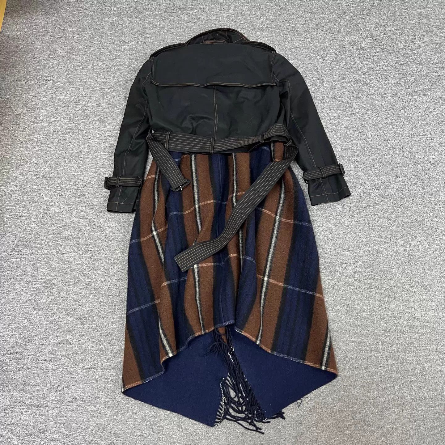 Loewe Loewe 2pc check fringe wool overcoat & leather Jkt 36 Size XS / US 0-2 / IT 36-38 - 3 Thumbnail