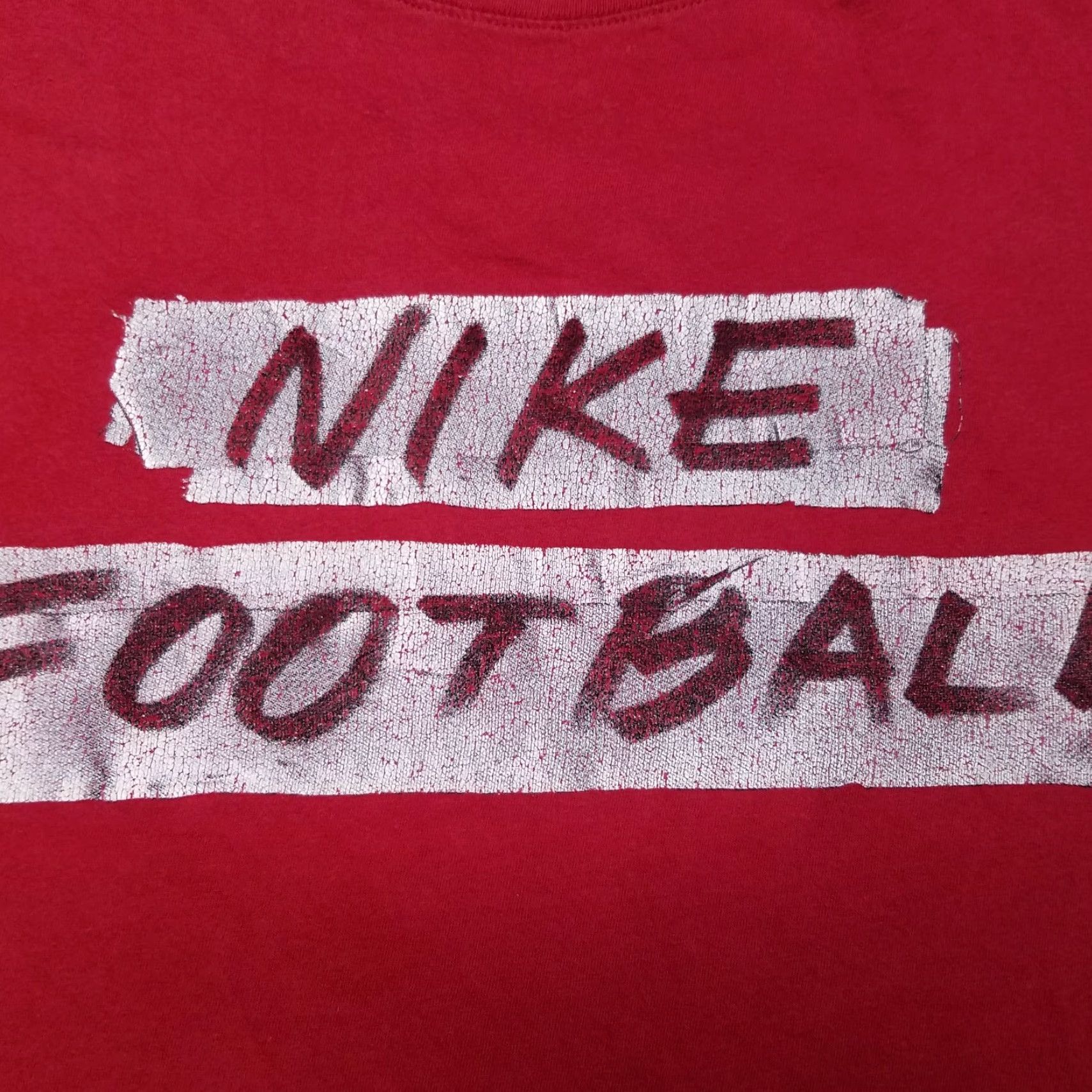 Nike Nike Football Graphic T-Shirt - Red - Adult Small - Crew Neck - Short Sleeve - Nike Brand - Unisex Mens Womens - Used Size US S / EU 44-46 / 1 - 2 Thumbnail