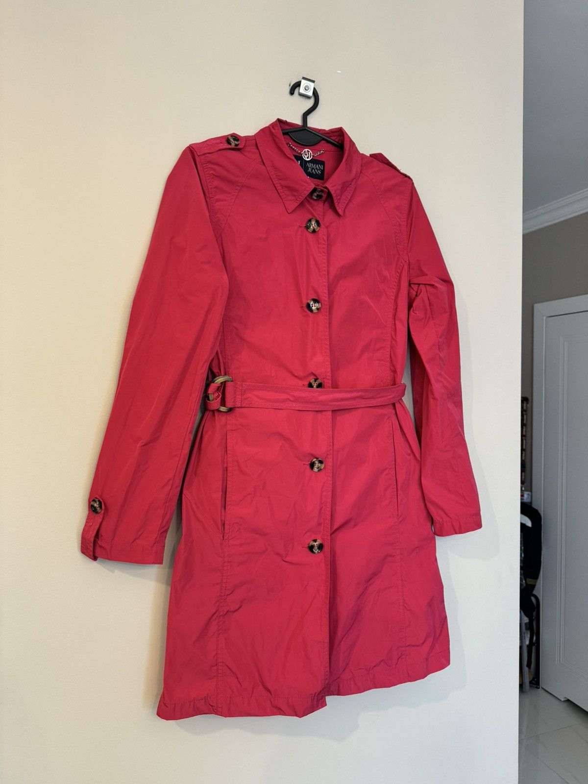 Armani Armani Jeans pink coat trench women rare vintage jacket Size M / US 6-8 / IT 42-44 - 3 Thumbnail